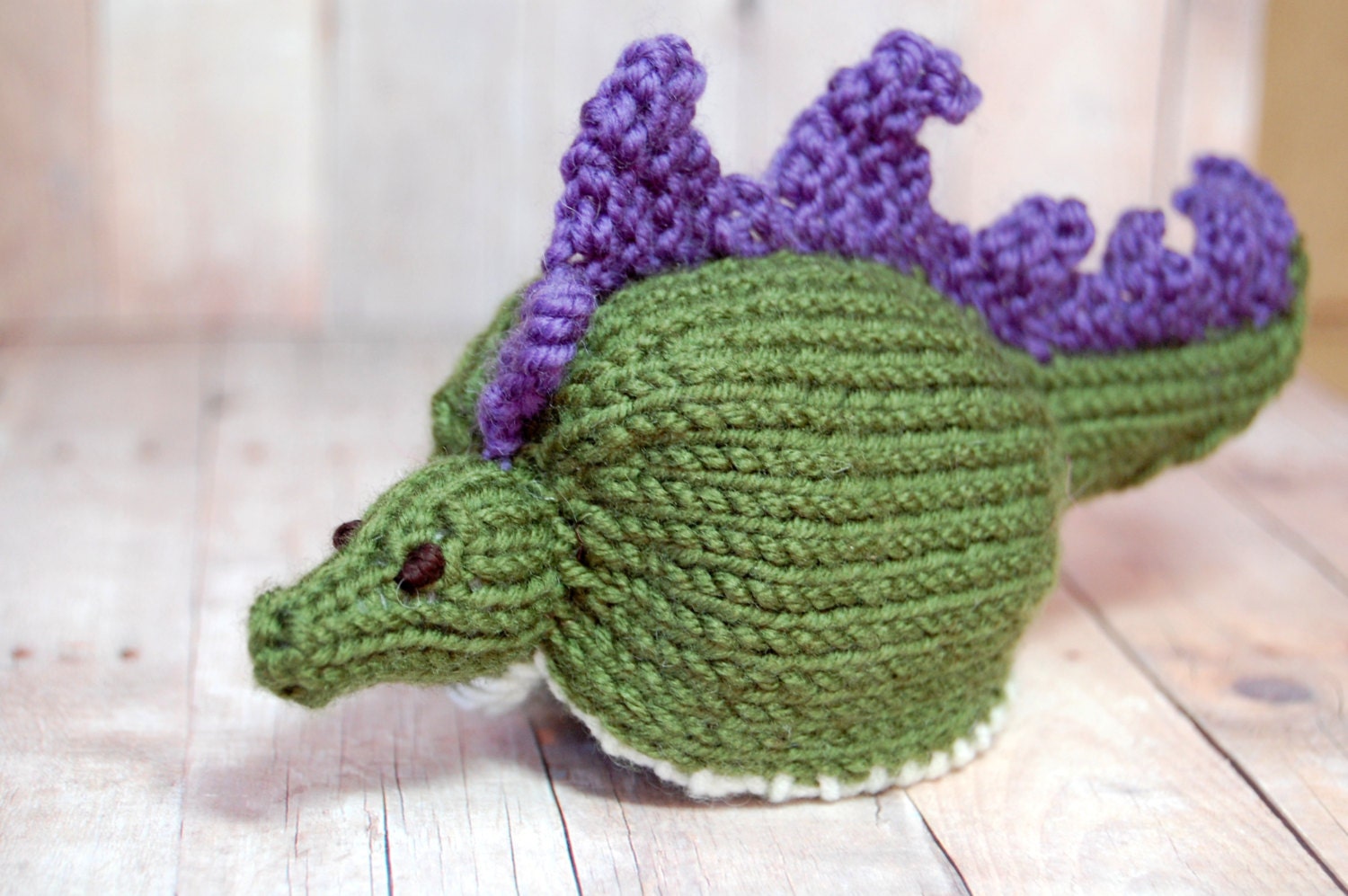 Waldorf Toy - Dinosaur Stegosaurus - Steggie Eggie - Stegosaurus to Egg  - Easter Toy Basket - Imaginative Play - Natural Fibers
