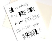 Go Confidently in the Direction of your Dreams- Graduation Card. Thoreau Quote. Dreamer Card. Inspiration Card.