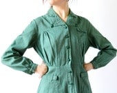 1940s Girl Scout Uniform, Jade Green 40s Mainbocher Dress designer chic utilitarian camping hiking outdoor lodge mid century America