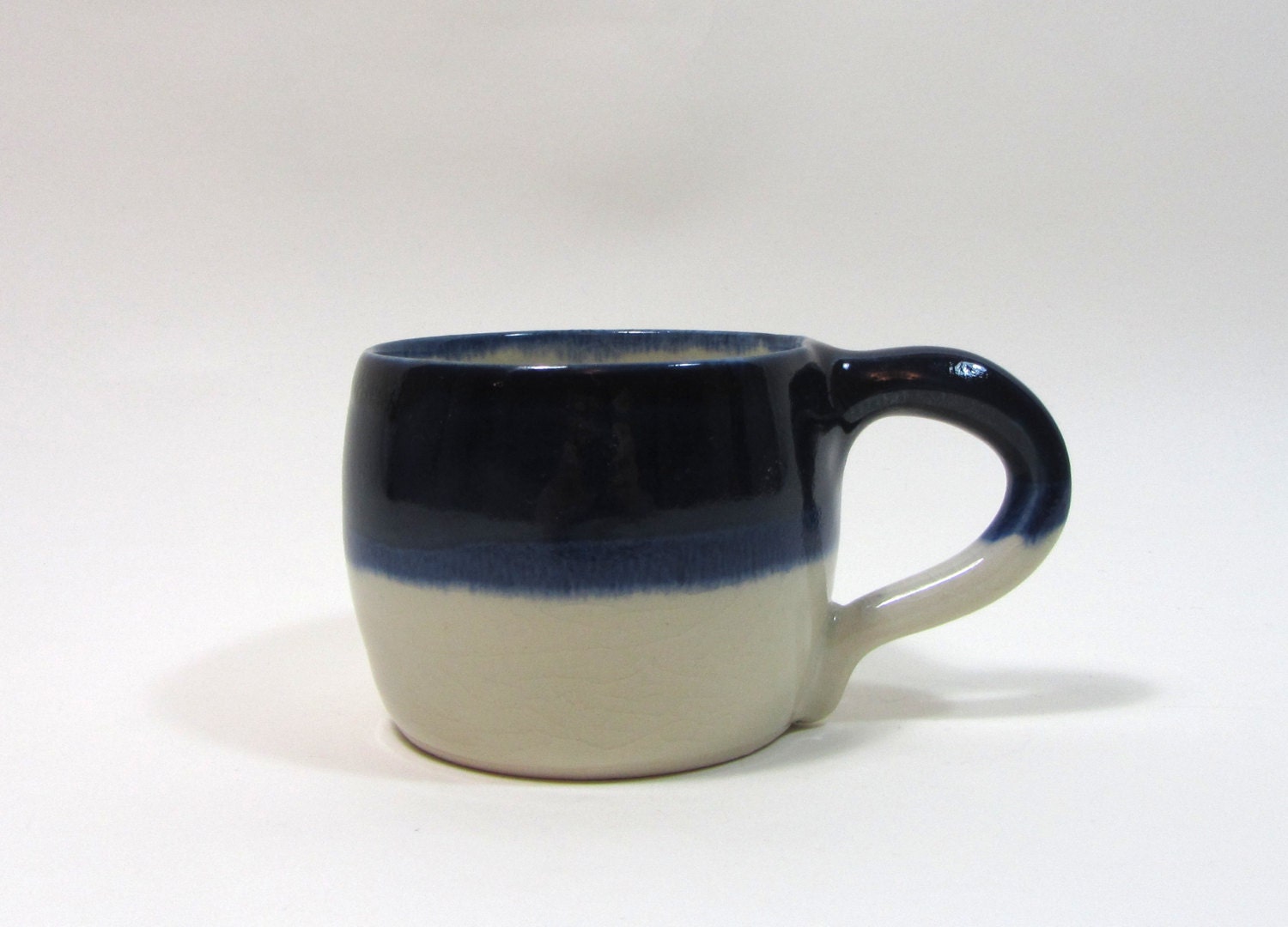 Indigo and White Half-Half Mug
