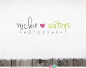 Custom Premade Photography Logo - Name Heart Logo and Watermark Design Name Text Logo