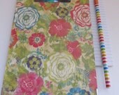 Small Decorative Clipboard--Wildflowers, Teal and White Zebra