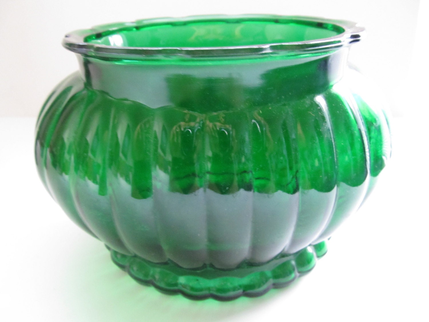 Glass Bowl--Emerald Green Bowl--Collectible A.L.R. Co. Glass Bowl--Vintage Glass