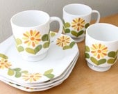 Flower Stacking Cup and Plate Snack Set Japan