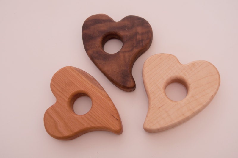 Toy for Baby, Wood Teether - Heart