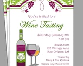 Wine Tasting Invitation Printable - Bridal Shower, Adult Birthday, Anniversary Party, ANY Occasion