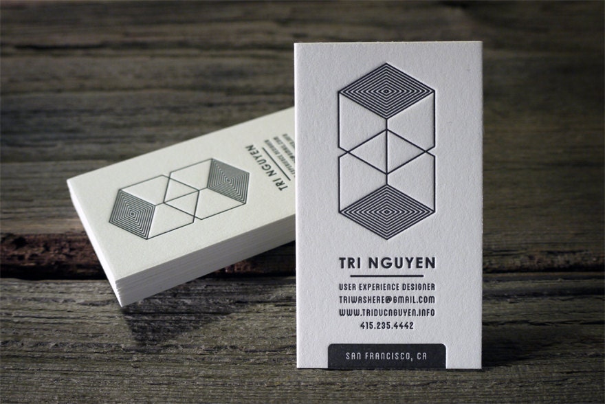 Custom Letterpress Business Card and Graphic Design Package - 100qty
