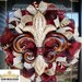 Marron Fleur de lis Wreath with Chevron Burlap
