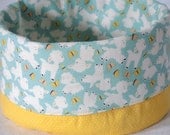 Yarn Bowl: Knitting Bowl, Storage Bin - Lambs & Butterflies - Reversible Bowl for Yarn or Table