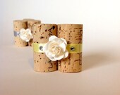 Weddings Table Settings Wine Cork Place Card Holders, Set of 10. Available in Any Color Ribbons