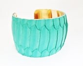 Mint Snakeskin Cuff Bracelet
