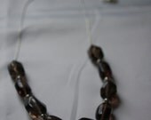 Dark Gray Long Stone Necklace