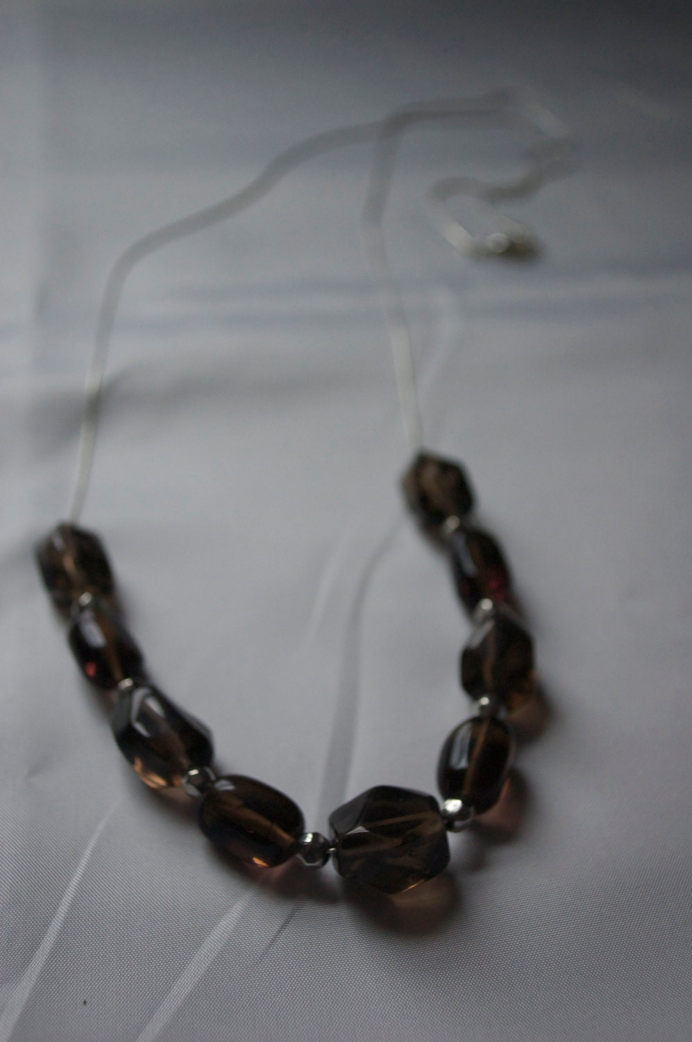 Dark Gray Long Stone Necklace