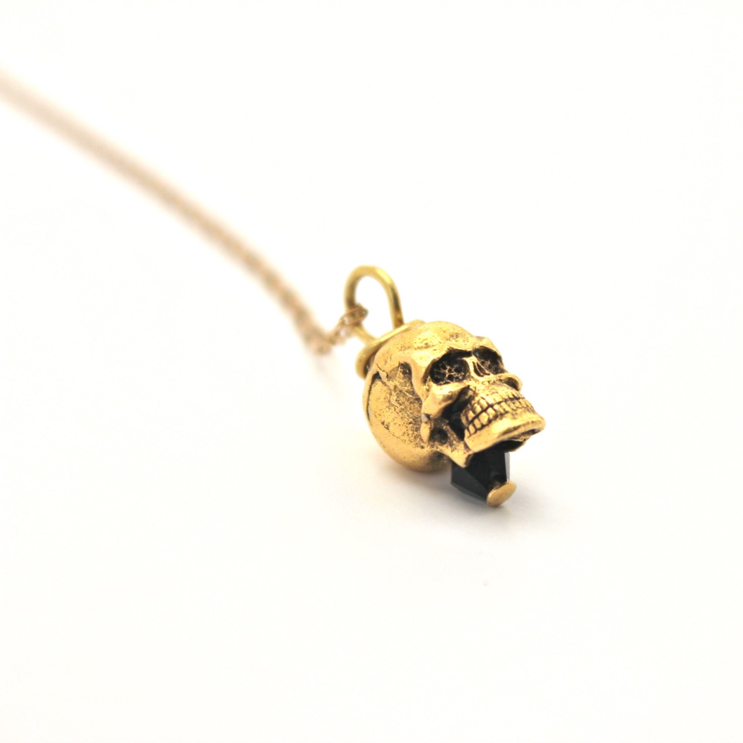Skullhead- Skull Pendant Gold Necklace