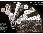 LAMINATED Cash Envelope System in Black & White Floral (10 envelopes)