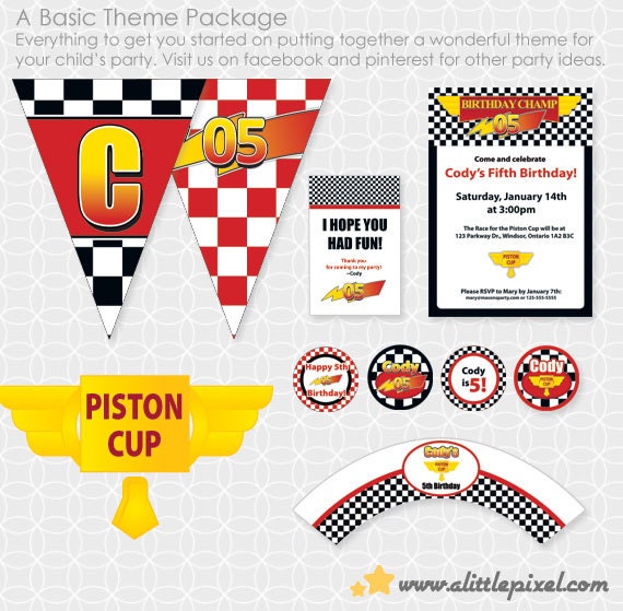 Lightening McQueen-ish Party Theme - Personalized Printable Il_570xn