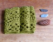 Lace chunky cowl Scarf olive green - Crochet Neck warmer - Luxury wool - mother day gift - Coupon "SPECIAL" - 15% OFF