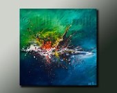 Modern Abstract Original PAINTING Contemporary Fine Art  Splash Style Expressionist Artwork by Idil Kamlik