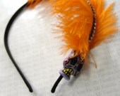 Headband Clip Mexican Day of The Dead Sugar Skull 1.99 Clearance Sale feather