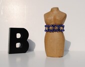 Purple and Beige Stretch Bracelet