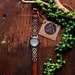 Free shipping US,Native American inspired hand-beaded watch.brown,leather,handmade,hippie,boho,hipster