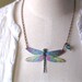 Pastel Dragonfly Necklace Insect Jewelry Spring Summer Trend Woodland