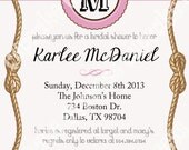 DIY Bridal Shower Western Cowgirl monogram PRINTABLE Invitation 5x7 wedding, baby shower.. Il_170x135
