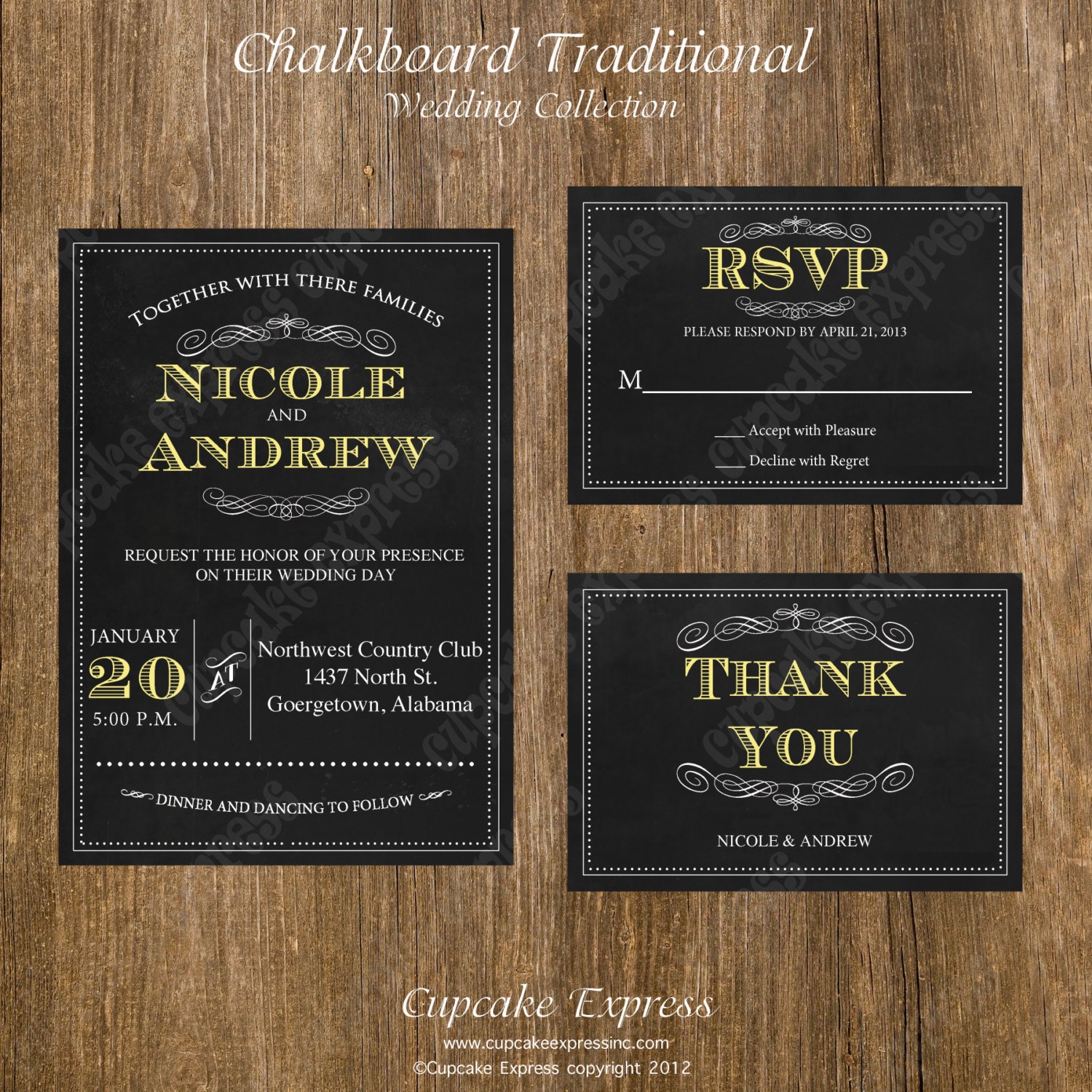 DIY Chalkboard Traditional Wedding PRINTABLE Invitation 5x7 grey yellow white wedding shower You Pick Colors Il_570xn