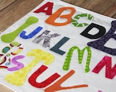 Kids Placemats - A B C D E F G... Do the Alphabet with Me - Vinyl Covered: this one is READY to SHIP - Free US Shipping