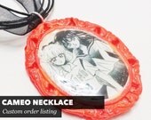 CUSTOM ORDER Cameo Pendant Necklace - Character or Photo of your choice - Free Domestic Shipping