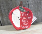 Pre K Teacher Gift Apple Salt Dough Ornament / Teacher Thank You