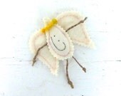 Guardian Angel In Soft Ivory Flannel "Hey, Judy" Handmade by GoHeyJudy