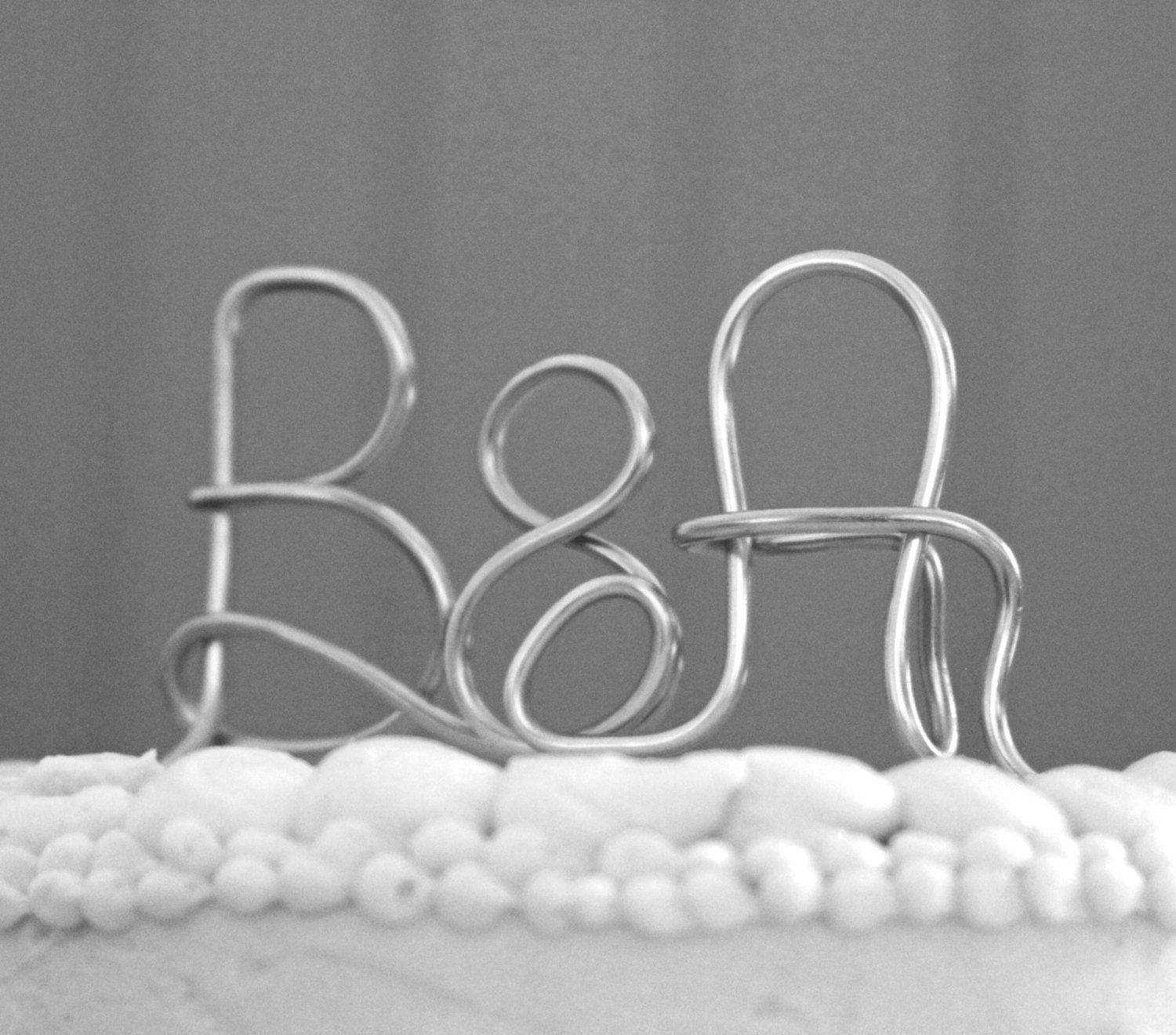 RUSH ORDER - Custom Monogram or Initials Silver Wedding Cake Topper