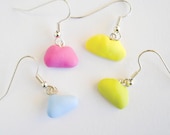 Candy Floss Clouds Earrings, Sweet handmade jewelry in polymer clay in pastel colours