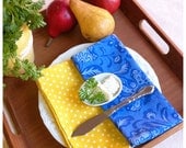 Cloth Table Napkins French Country Inspired Fabric Napkins Set of 4 Hostess Housewarming Gift Fun Table Decor Ready to Ship Spring