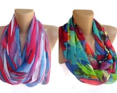 trend scarves, Two ,  infinity loop scarf circle scarves, TREND COLOR SCARVES women neon colors scarves