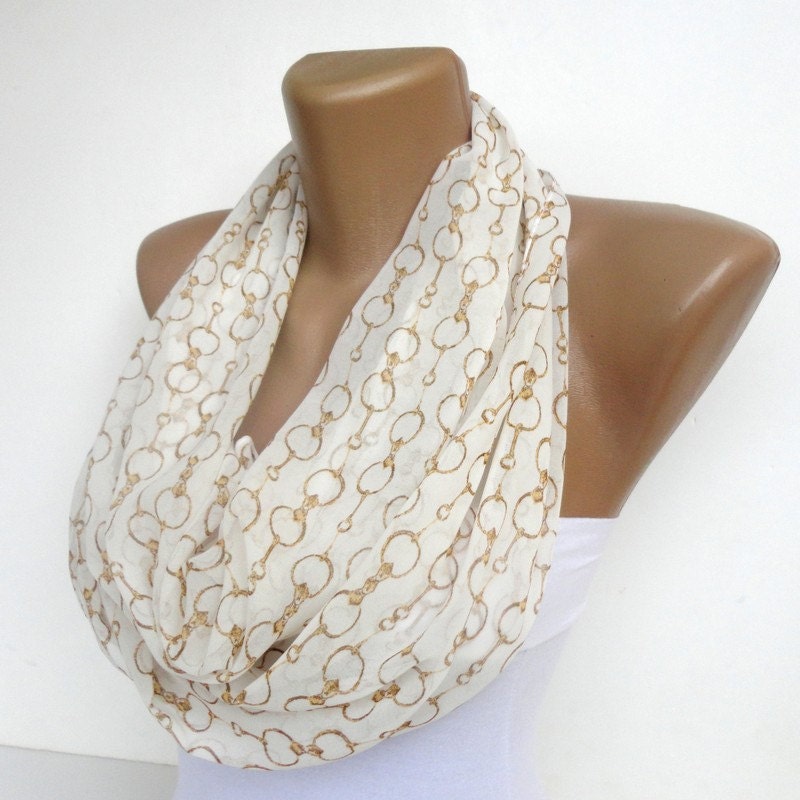 Chain scarf pattern, infinity scarf, eternity scarf, tube scarf, scarf , women scarves , Summer Spring TRENDSCARF