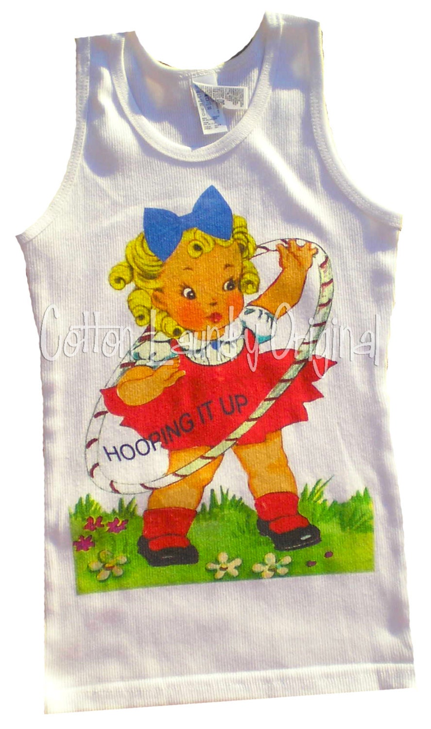 Vintage Childrens tshirt ORIGINAL ....Hooping it Up Ooak by Cotton Laundry