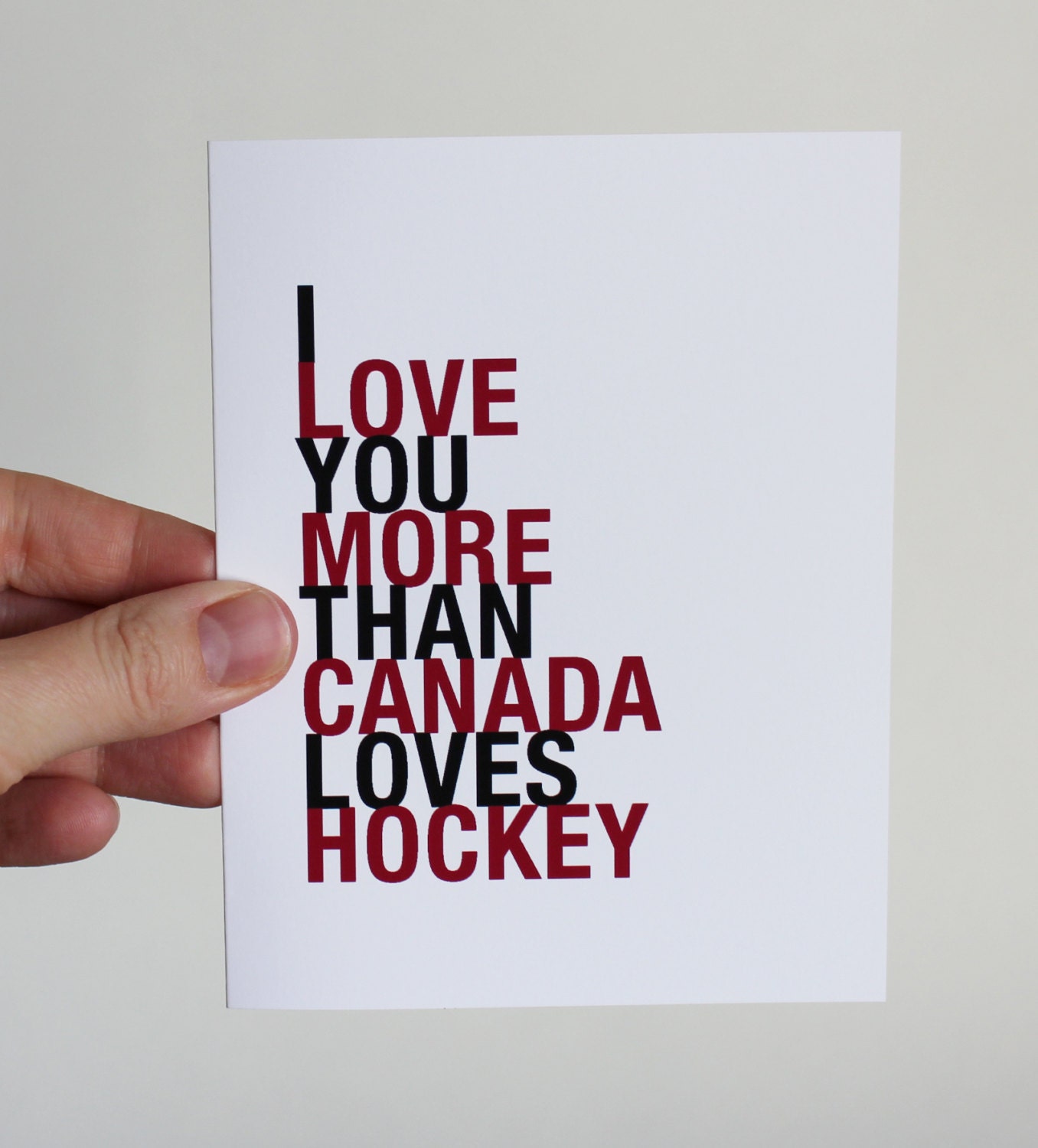 Hockey Card, I Love You More Than Canada Loves Hockey, A2