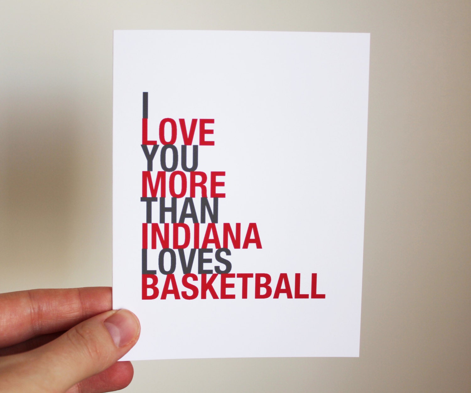 Fathers Day Card, I Love You More Than Indiana Loves Basketball, A2