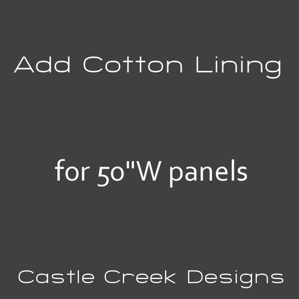 Add Cotton Lining to your Custom Curtains, Drapes 50W