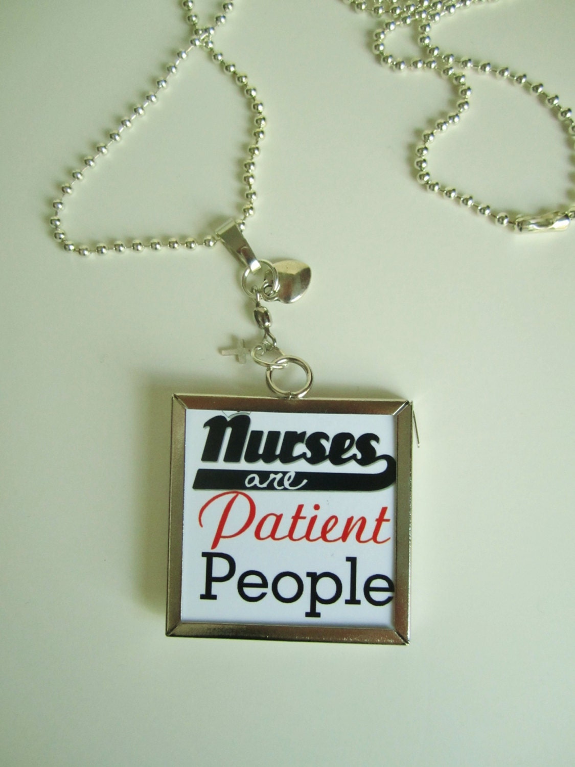 Reversible Nurse Pendant Healing Heart Patient Care Caduceus