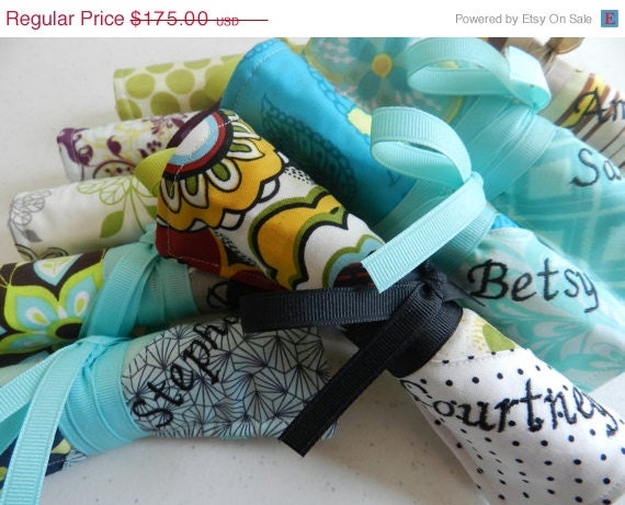 25% OFF Memorial Day Sale Gift of 7 Jewelry Rolls with Monograms
