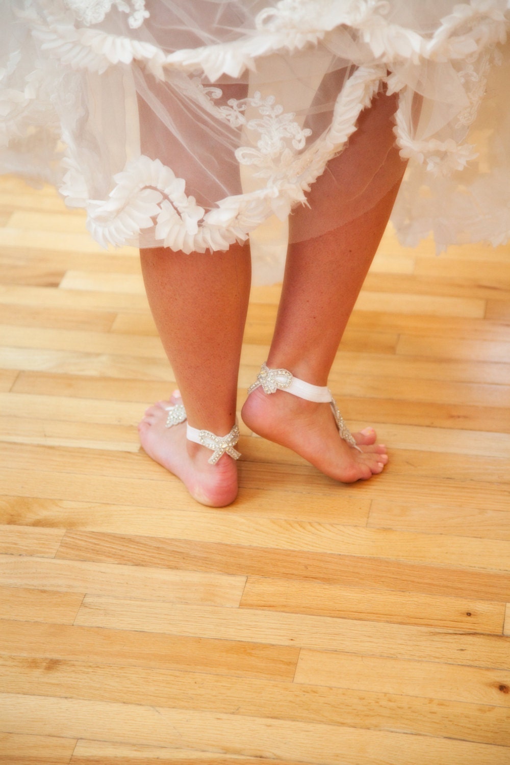 Rene'e, Beach Wedding Barefoot Sandals,Foot Jewelry, Bridal Barefoot Sandals, Rhinestone Barefoot Sandals