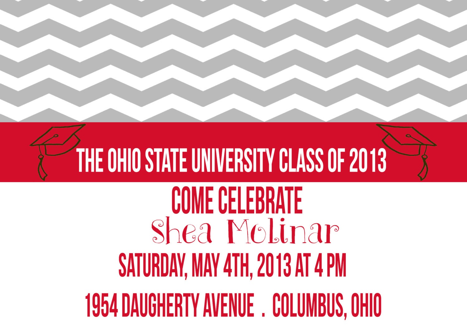 Chevron Graduation Announcement