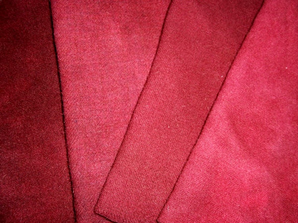 Hand Dyed Wool Fabric  for Rug Hooking, Penny Rug,  Applique Half Yard Bundle ANTIQUE ROSE