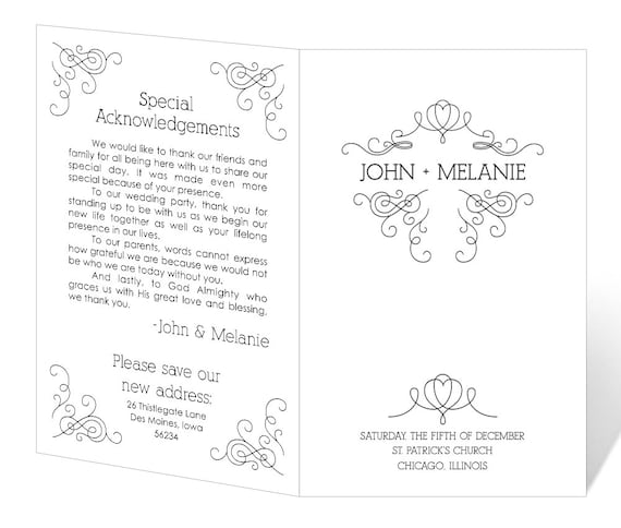 Free Microsoft Word Wedding Program