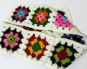 Granny Square Scarf / Mitten / Colorful / Handmade Square scarf / Valentines day / Mother's Day Gift