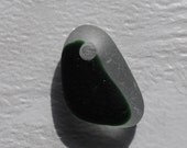 Clear & Dark Green Multi English Seaglass Top Drilled