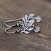 Enchanted Forest Earrings / Tiny Leaf and Moonstone Earrings / Rustic Black Oxidized Sterling Silver